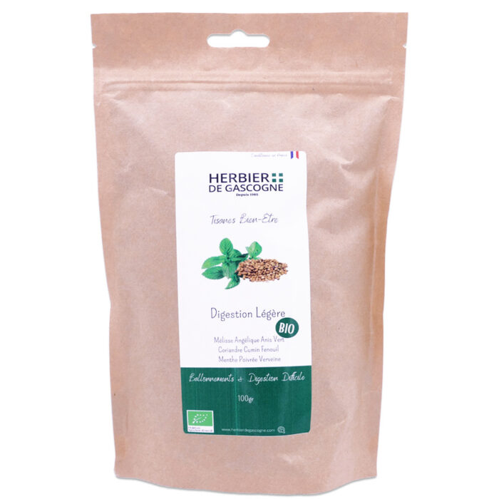 HERBIER DE GASCOGNE TISANE BIEN ETRE DIGESTION LEGERE BIO 100G