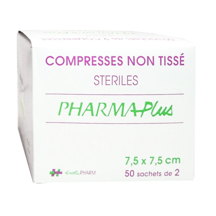 COMPRESSES GAZE STERILES NON TISSE 7,5CM x 7,5CM BOITE DE 50