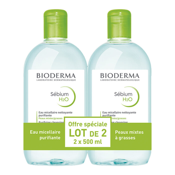 BIODERMA SEBIUM H2O LOT DE 2 * 500ML ! 3 max PER ORDER !