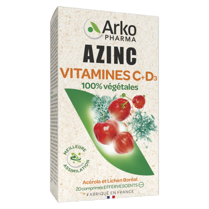 ARKOPHARMA AZINC VITAMINES C+D3 20 COMPRIMES EFFERVESCENTS