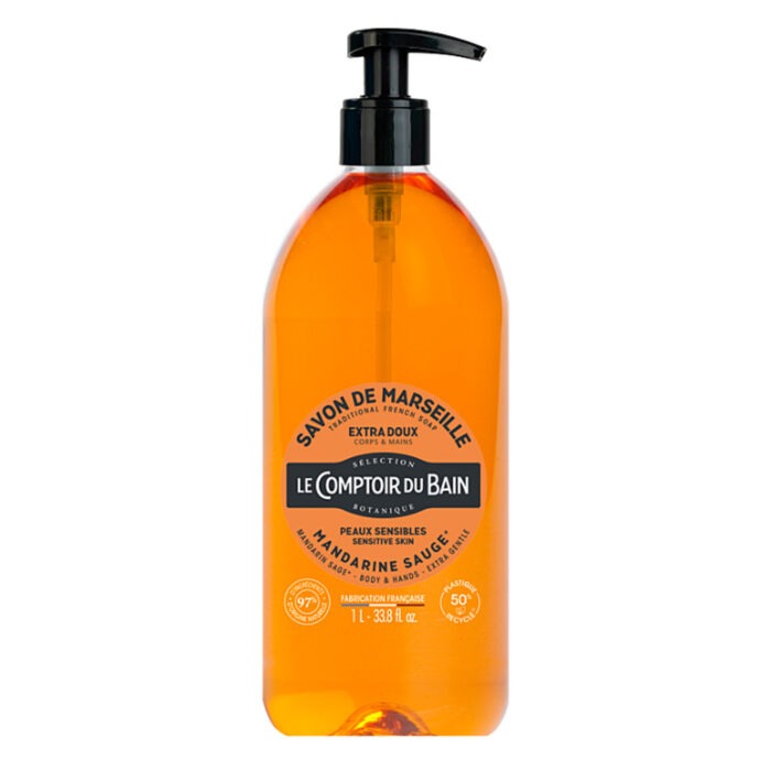 LE COMPTOIR DU BAIN SAVON DE MARSEILLE MANDARINE SAUGE 1L