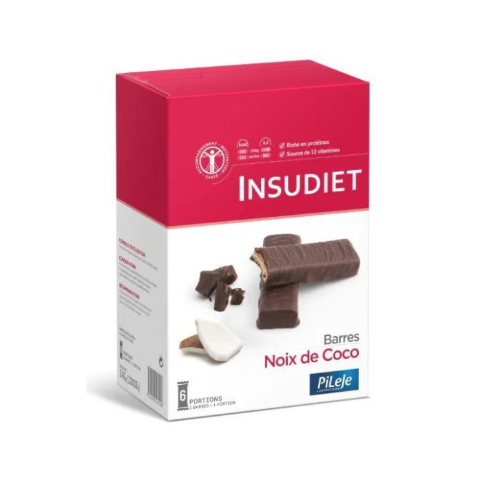INSUDIET BARRE NOIX DE COCO 12 VITAMINES 12 BARRES X 20 g