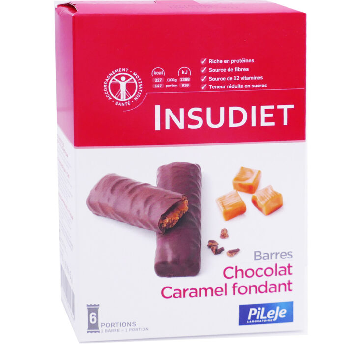 INSUDIET BARRES CHOCOLAT CARAMEL FONDANT 6X45G