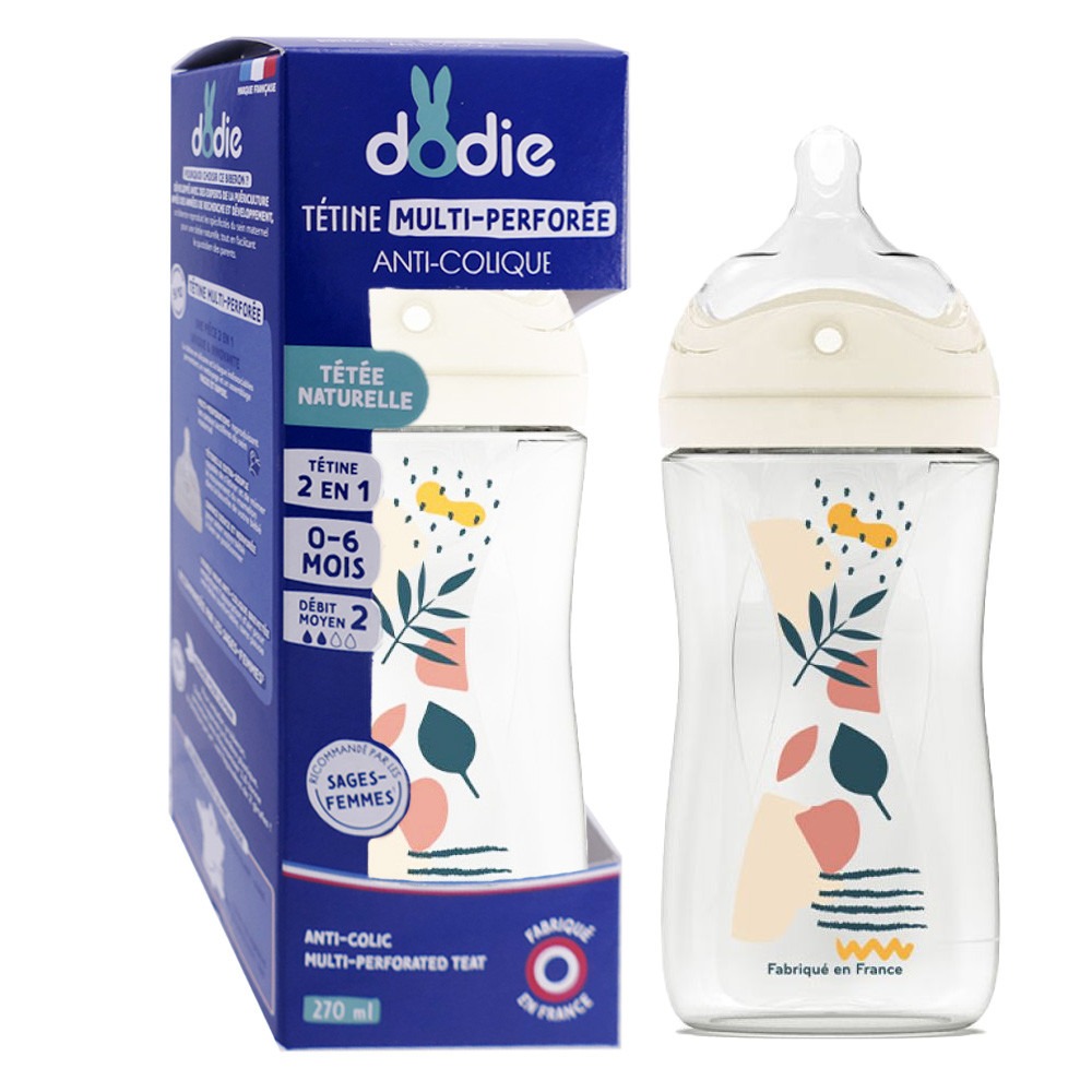 DODIE BIBERON ANTI COLIQUE TETINE MULTI PERFOREE 270ML – Image 2