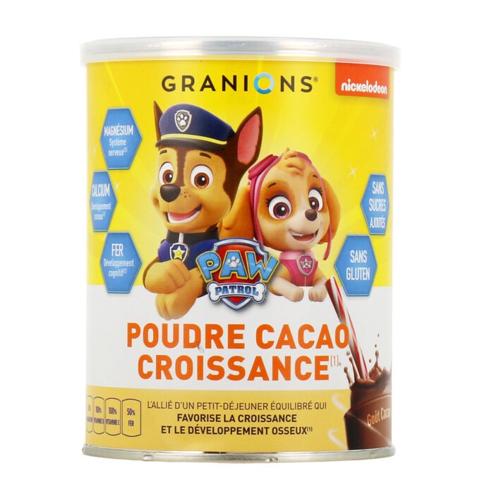 GRANIONS KID POUDRE CACAO CROISSANCE PAW PATROL 300 G