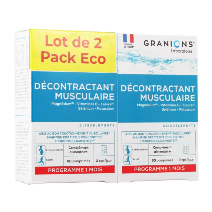 GRANIONS DECONTRACTANT MUSCULAIRE LOT DE 2X60 COMPRIMES