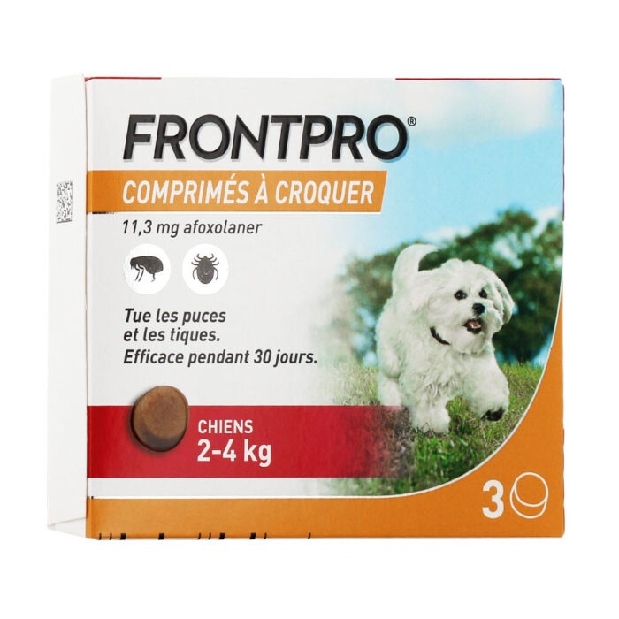 FRONTPRO COMPRIMES A CROQUER CHIENS 2-4 KG 3 COMPRIMÉS