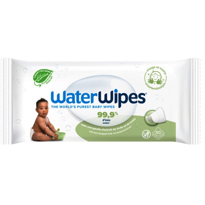 WATERWIPES PAQUET DE 60 LINGETTES SANS PLASTIQUE