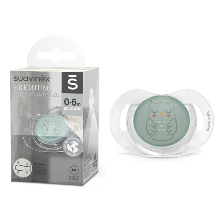 SUAVINEX SUCETTE PHYSIOLOGIQUE SILICONE 0-6MOIS VERT