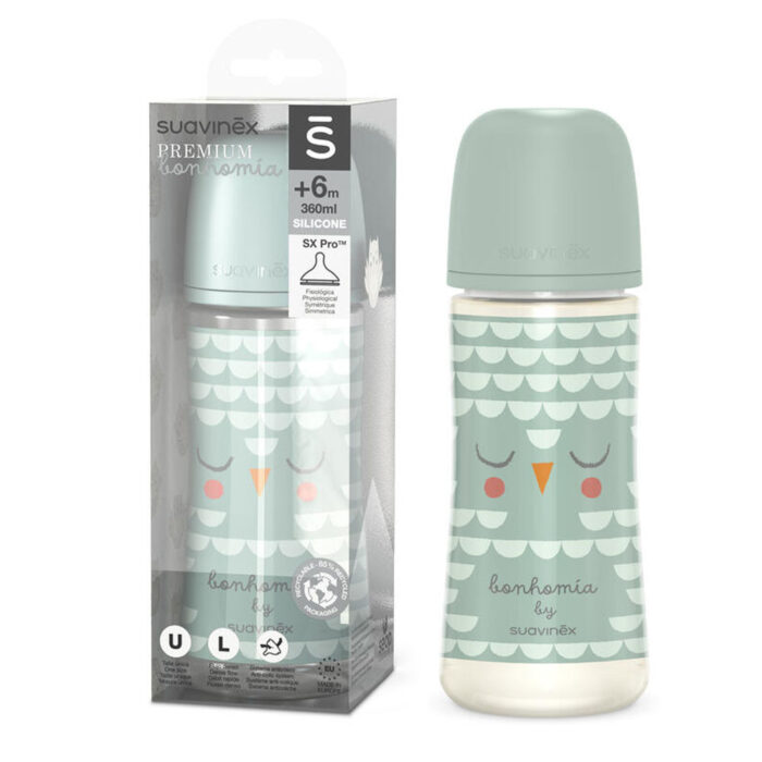 SUAVINEX BIBERON +6M 360 ML VERT