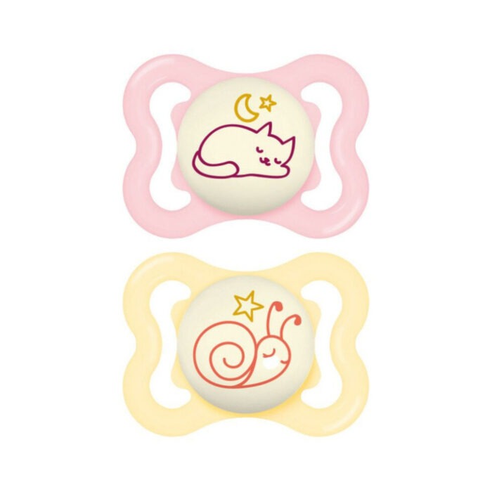 MAM 2 SUCETTES SILICONE SUPREME NUIT 2-6 MOIS REF 36