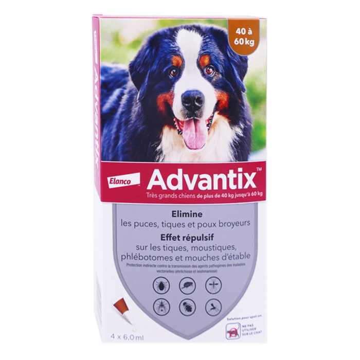 ADVANTIX TRES GRAND CHIEN 40 A 60KG BOITE DE 4 PIPETTES