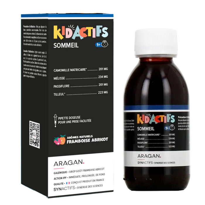 ARAGAN KIDACTIFS SOMMEIL AROME FRAMBOISE ABRICOT 125ML