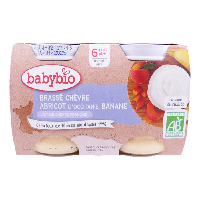 BABYBIO BRASSE CHEVRE ABRICOT BANANE BIO 6 MOIS+ 2X130G