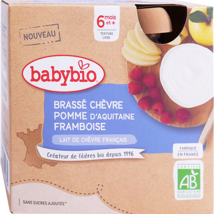 BABYBIO GOURDES BIO BRASSE CHEVRE POMME FRAMBOISE 4X85G