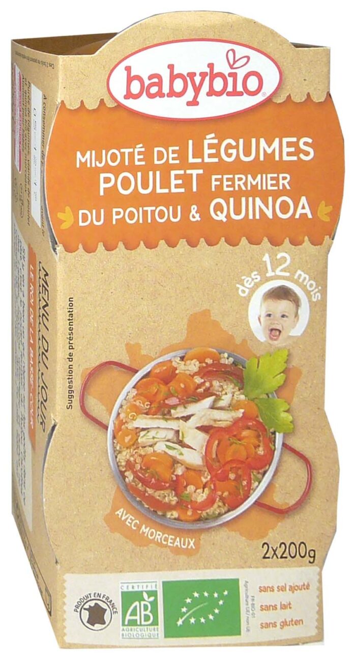 BABYBIO MIJOTE DE LEGUMES-POULET-QUINOA 2x200G