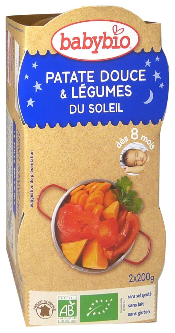 BABYBIO PATATE DOUCE-LEGUMES DU SOLEIL 2x200G