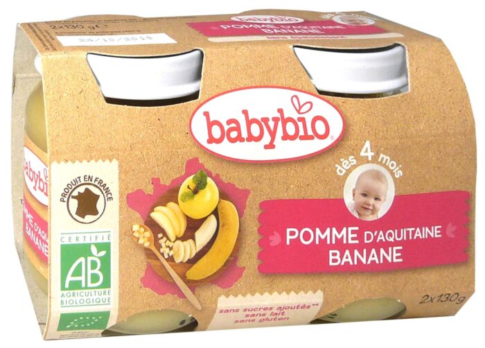 BABYBIO POMME-BANANE 2x130 G