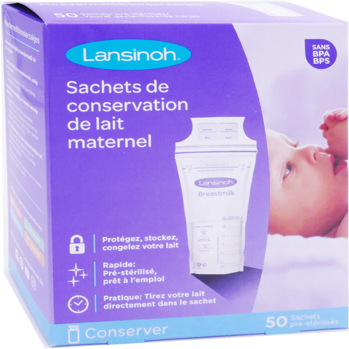LANSINOH 50 SACHETS DE CONSERVATION LAIT