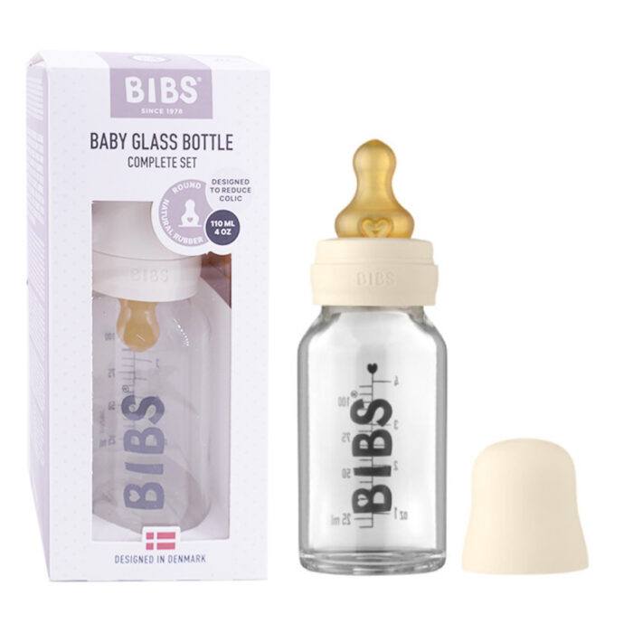BIBS BABY GLASS BOTTLE BIBERON VERRE 110ML