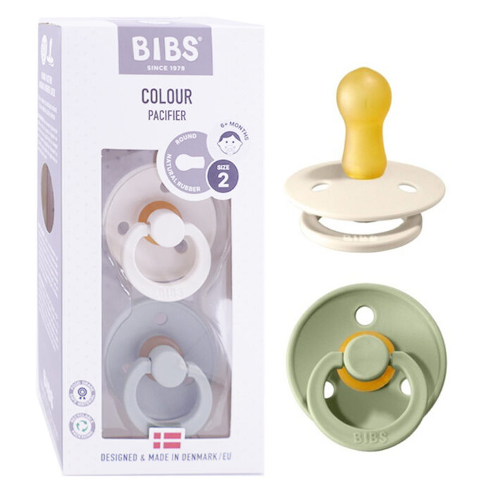 BIBS COLOUR PACIFIER LOT DE 2 SUCETTES TAILLE 2 IVORY/SAGE