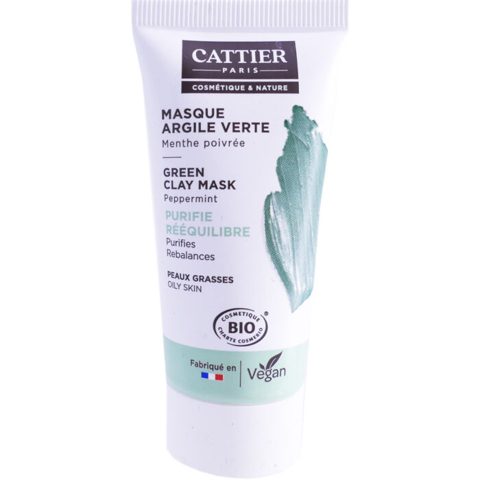 CATTIER MASQUE ARGILE VERTE BIO PEAUX GRASSES 30ML