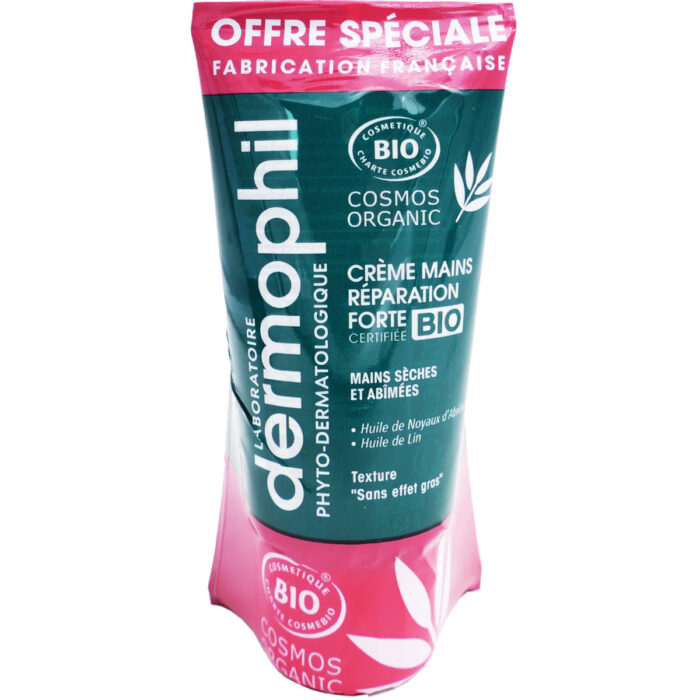 DERMOPHIL CREME MAINS REPARATION FORTE BIO 2X75 ML