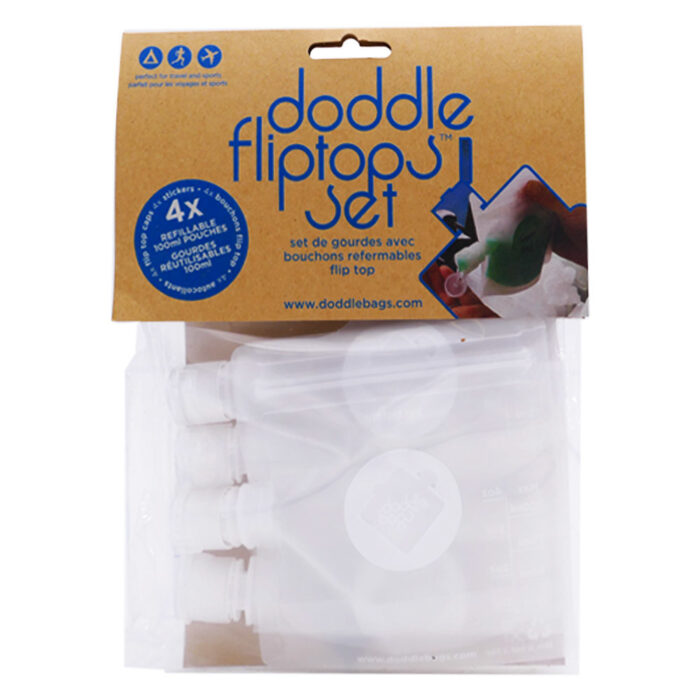 DODDLE FLIPTOPS SET DE GOURDES AVEC BOUCHONS X4