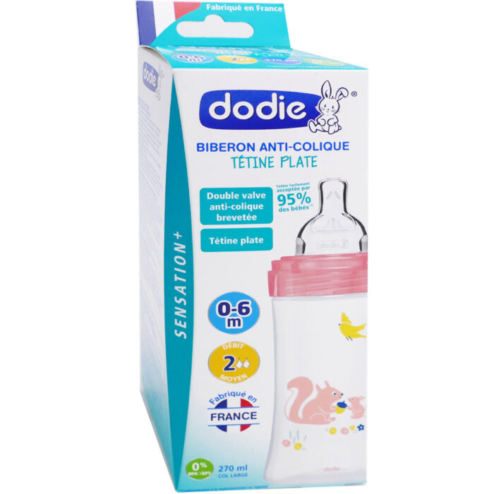 DODIE BIBERON ANTI-COLIQUE TETINE PLATE 0-6MOIS 270ML