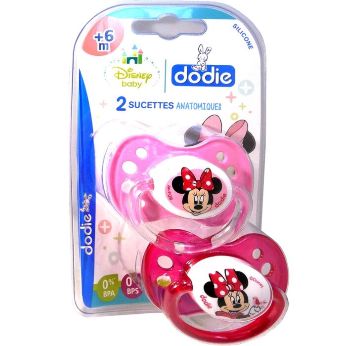 DODIE SUCETTES ANATOMIQUES SILICONE MINNIE 6M+ LOT DE 2
