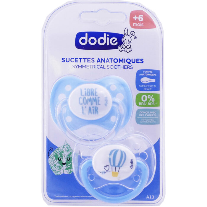 DODIE SUCETTES ANATOMIQUES 6M+ LOT DE 2 -A13-