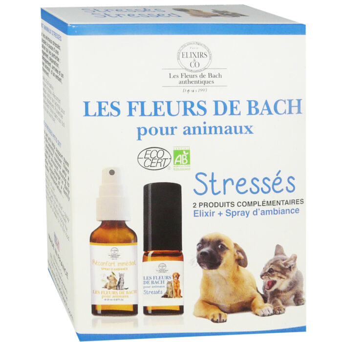 ELIXIRS & CO FLEURS DE BACH ELIXIR 10ML + SPRAY 20ML POUR ANIMAUX STRESSES