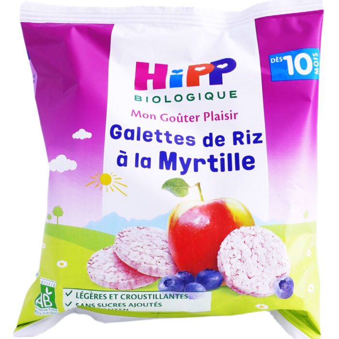 HIPP BIOLOGIQUE GALETTE DE RIZ A LA MYRTILLE 30G