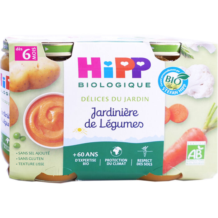 HIPP BIOLOGIQUE DELICES DU JARDIN BIO JARDINIERES DE LEGUMES 2X190G
