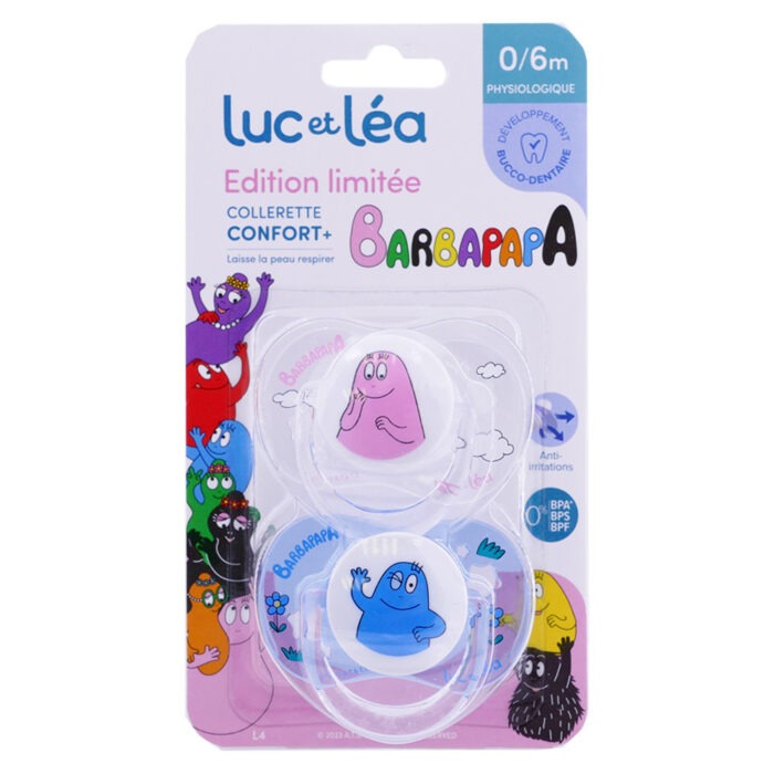 LUC ET LEA SUCETTE PHYSIOLOGIQUE 0-6MOIS BARBAPAPA EDITION LIMITE