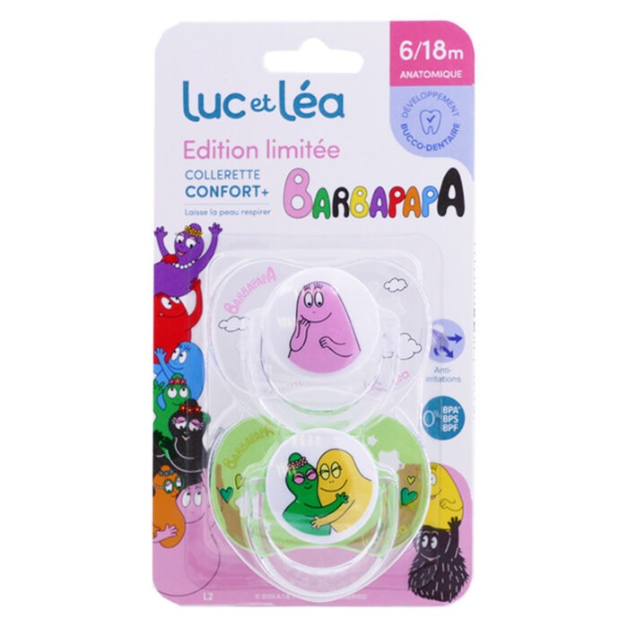 LUC ET LEA SUCETTE ANATOMIQUE 6-18M BARBAPAPA EDITION LIMITEE