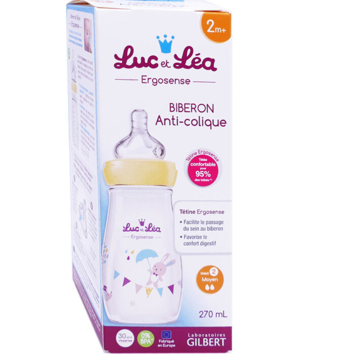 LUC ET LEA BIBERON 2M+ ANTI-COLIQUE 270ML DEBIT 2
