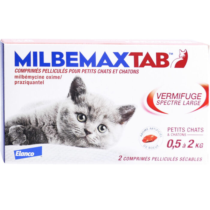 MILBEMAXTAB VERMIFUGE PETITS CHATS & CHATONS 0.5 A 2KG 2 COMPRIMES