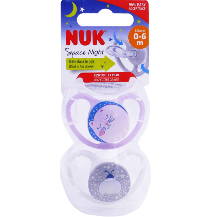 NUK SUCETTE SPACE NIGHT 0-6 MOIS LOT DE 2 – Image 2