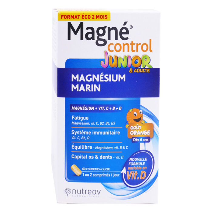 NUTREOV MAGNECONTROL JUNIOR & ADULTE MAGNESIUM MARIN 60 COMPRIMES