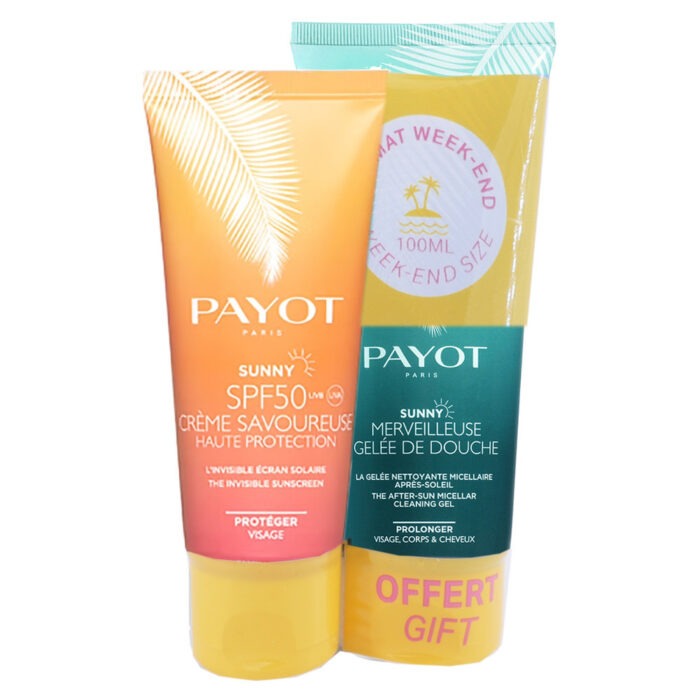 PAYOT SUNNY CREME SAVOUREUSE SPF50 + MERVEILLEUSE GELEE DE DOUCHE