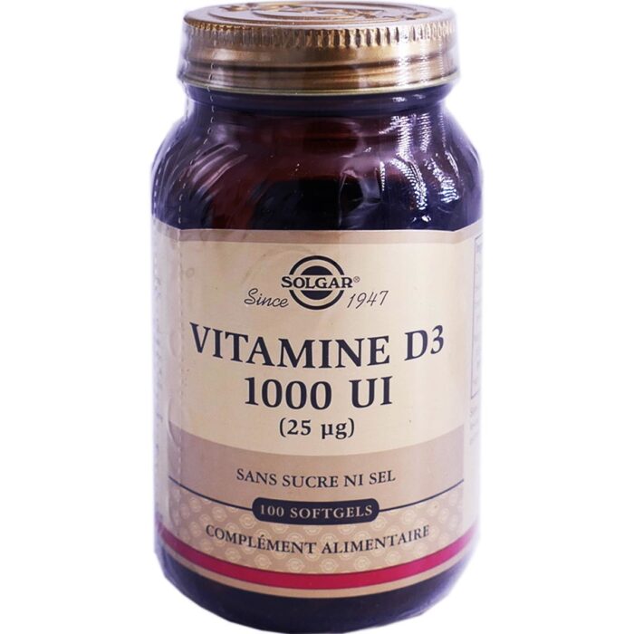 SOLGAR VITAMINE D3 1000UI 100 SOFTGELS