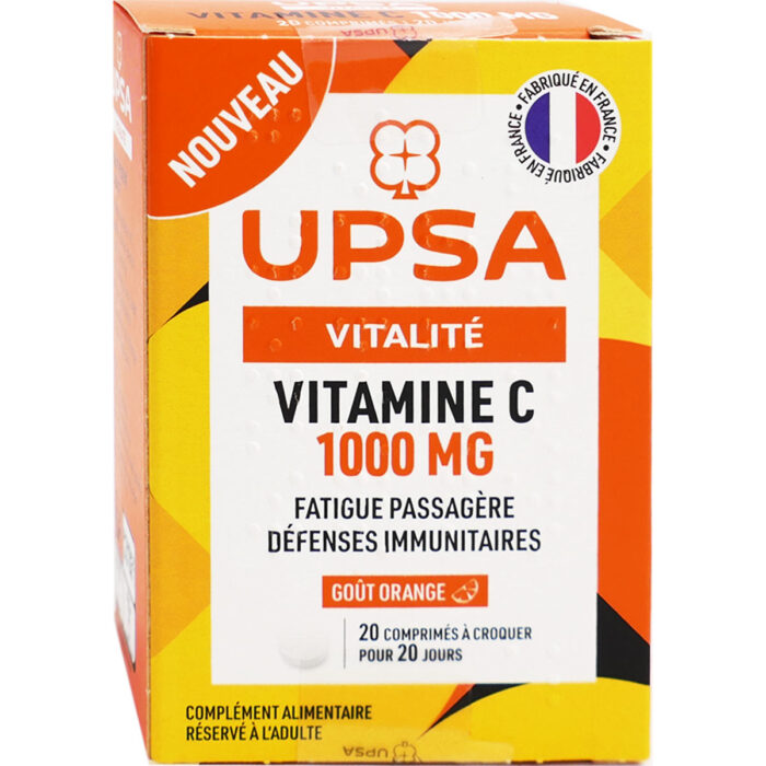 UPSA VITALITE VITAMINE C 1000MG 20 COMPRIMES GOUT ORANGE