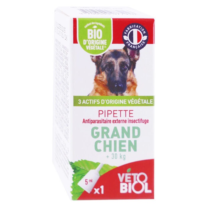 VETOBIOL BIO ANTIPARASITAIRE PIPETTES GRAND CHIEN 1X5ML