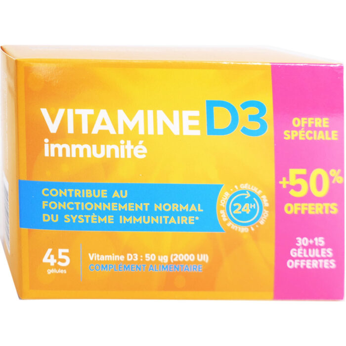 VITAMINE D3 IMMUNITE 45 GELULES