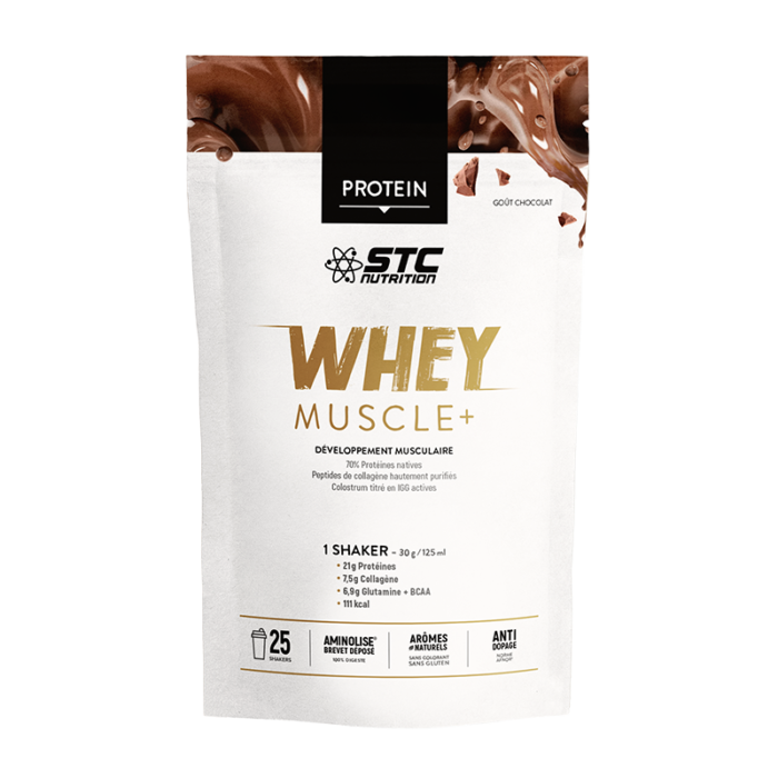 STC NUTRITION WHEY MUSCLE+ GOUT CHOCOLAT 750 G