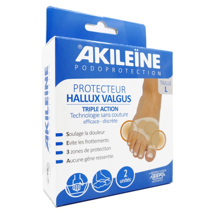 AKILEINE PROTECTEUR HALLUX VALGUS TRIPLE ACTION TAILLE L 2 UNITÉS