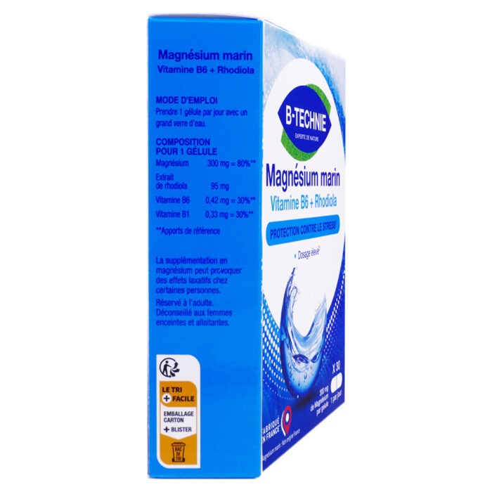 B-TECHNIE MAGNÉSIUM MARIN VITAMINE B6 + RHODIOLA 30 GÉLULES – Image 2