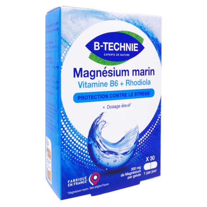 B-TECHNIE MAGNÉSIUM MARIN VITAMINE B6 + RHODIOLA 30 GÉLULES