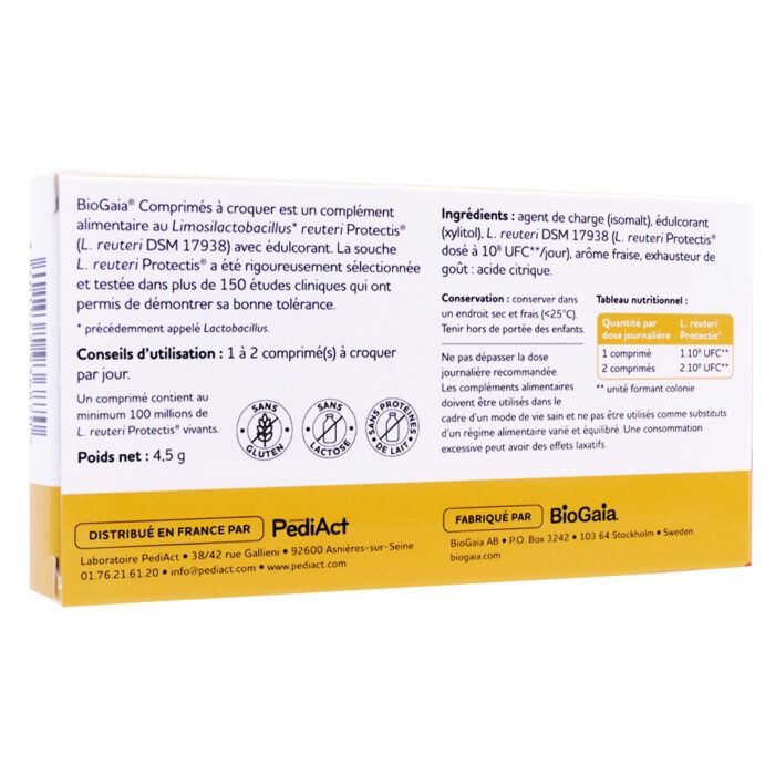 BIOGAIA ATB 10 COMPRIMÉS A CROQUER ARÔME FRAISE – Image 2